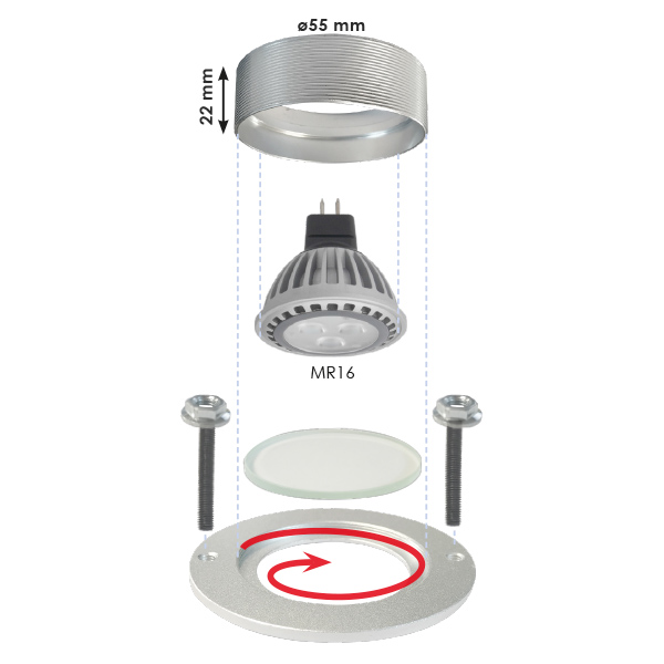 Lampe LED MR16 (GU5.3) - 4W / 12V (280Lm - 3000K) - DRIM FRANCE