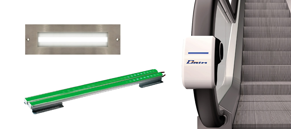 Signalisation LED et stérilisateur pour escalier mécanique